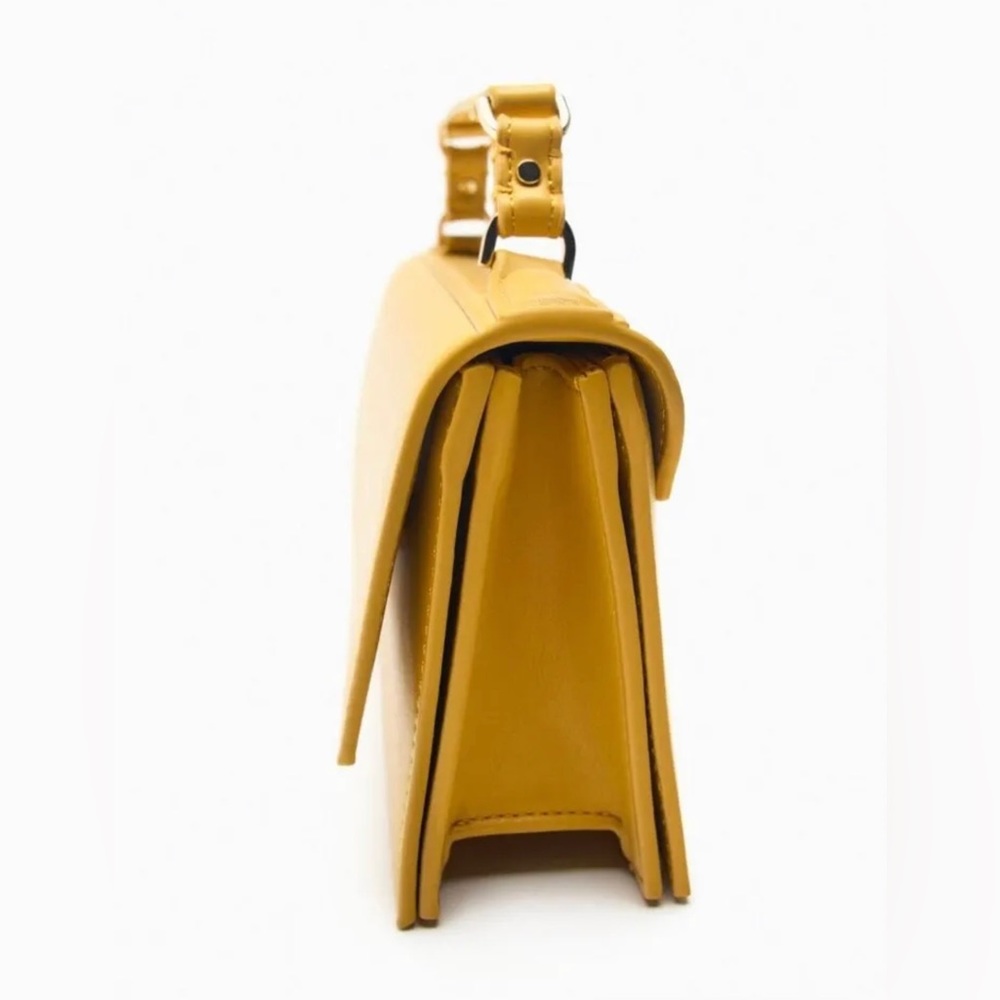 Zara πππYellow Flap Mini City Bag - NWT - Picture 7 of 13